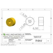 Halling ETH-GEW-ULF - Gewicht, rund 11,0mm