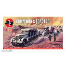 Airfix A02303V - 1:76 88mm Flak Gun & Tractor, Vintage Classic