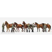 Preiser 16607 - Kavalleristen stehend. Pferde