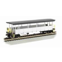 Bachmann 17447 - Painted Unlettered-Silver/Black - Open-Sided Excursion Car (HO)