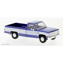 Brekina 19652 - Chevrolet C 10, metallic-dunkelblau/weiss, 1981