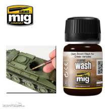 AMMO by MIG Jimenez A.MIG-1005 - Dark Brown WASH for Green Vehicles