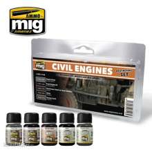 AMMO by MIG Jimenez A.MIG-7146 - Civil Engines Weathering Set