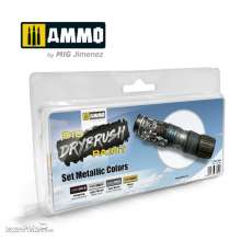 AMMO by MIG Jimenez A.MIG-7305 - DRYBRUSH Set Metallic Colors Set