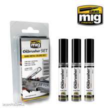 AMMO by MIG Jimenez A.MIG-7508 - Bare Metal Colors OILBRUSHER SET