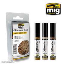 AMMO by MIG Jimenez A.MIG-7512 - Earth Colors OILBRUSHER SET