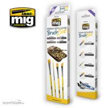 AMMO by MIG Jimenez A.MIG-7604 - Streaking and Vertical Surfaces Brush Set