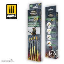 AMMO by MIG Jimenez A.MIG-7620 - AMMO WARGAMING UNIVERSE - DRY BRUSH Land Brush Set