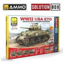 AMMO by MIG Jimenez A.MIG-7728 - SOLUTION BOX 20 - WWII USA ETO. Colors and Weathering System