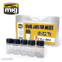 AMMO by MIG Jimenez A.MIG-8033 - Spare Big Jars for Mixes (5 x 35mL jars)