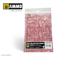 AMMO by MIG Jimenez A.MIG-8786 - Pink and Gold Marble. Square Die-cut Marble Tiles - 2 pcs.