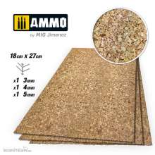 AMMO by MIG Jimenez A.MIG-8846 - CREATE CORK Thick Grain Mix (3mm, 4mm and 5mm) - 1 pc. Each Size