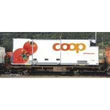 Bemo 2269120 - RhB Lb-v 7881 Tragwagen mit Coop-Container ´Tomate´