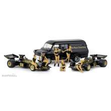 Brekina 22889 - Set Lotus 72 mit 2 Formel1-Autos, 6 PR-Girls und Transporter