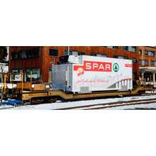 Bemo 2289110 - RhB Sb-v 7730 Tragwagen ´Spar Berge´ mit Container 125 B