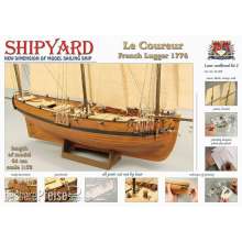 SHIPYARD 24602 - Le Coureur 1776 Laser Kartonbausatz