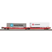 Piko 24619 - T3000e DB AG VI, beladen mit 1x Container 40`Maersk und 1x Trailer PNO
