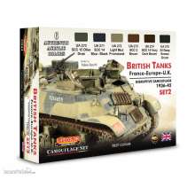 Lifecolor CS44 - British Tanks, France-Europe, U.K., Disruptive Camouflage, Set 2 6 x 22 ml