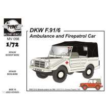 Planet Models 129-MV098 - DKW F-91/6 (Ambulance and Fire patrol ca in 1:72