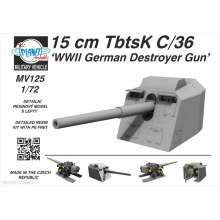 Planet Models 129-MV125 - 15 cm TbtsK C/36 WWII German Destroyer Gun in 1:72