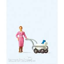 Preiser 28037 - HO Frau mit Kinderwagen