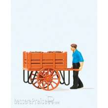 Preiser 28131 - HO 1 Arbeiter mit Handwagen