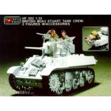 Hobby Fan HF552 - 1:35 Brit. M3A3 Stuart tank crew- 2F. w/Acc.