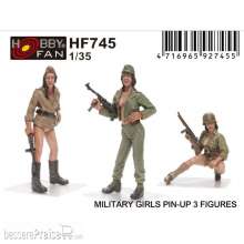 Hobby Fan HF745 - Military Girls Pin-Up 3 Figures in 1:35