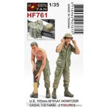 Hobby Fan HF761 - 1:35 U.S. 105mm M101A1 howitzer crew of vietnam war-2 Figures