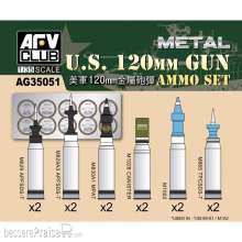 AFV-Club AG35051 - US M1A1/M1A2 M256 120mm Ammo set(Aluminum) in 1:35