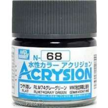 Mr Hobby - Gunze N-068 - Acrysion (10 ml) RLM74 Gray Green