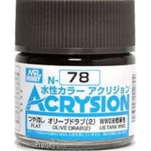 Mr Hobby - Gunze N-078 - Acrysion (10 ml) Olive Drab (2)