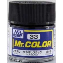 Mr Hobby - Gunze C-033 - Mr. Color (10 ml) Flat Black