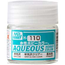 Mr Hobby - Gunze H-110 - Mr Hobby -Gunze Aqueous Hobby Colors (10 ml) Premium Clear Semi-Gloss