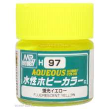 Mr Hobby - Gunze H-097 - Mr Hobby -Gunze Aqueous Hobby Colors (10 ml) Fluorescent Yellow