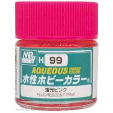 Mr Hobby - Gunze H-099 - Mr Hobby -Gunze Aqueous Hobby Colors (10 ml) Fluorescent Pink