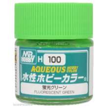 Mr Hobby - Gunze H-100 - Mr Hobby -Gunze Aqueous Hobby Colors (10 ml) Fluorescent Green