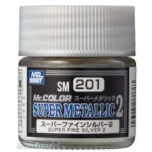 Mr Hobby - Gunze SM-201 - Mr. Color Super Metallic Colors II (10 ml) Super Fine Silver II