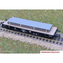 Modellbahn-Bachmann 3031433 - Stahlplatten für Roco, für den 4-achs. Schwerlastwagen Rlmmp (Art.-Nr. 46380 u.ä.) Größe: 90 x 25 mm