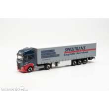 Herpa 315258 - Iveco S-Way LNG Gardinenplanen-Sattelzug ´Spezitrans´ (Mecklenburg-Vorpommern/Grimmen)