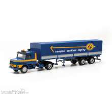 Herpa 317061 - Scania Hauber Pritsche-/Planen-Sattelzug ´ASG´ (S)