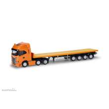 Herpa 318259 - Iveco S-Way 6x2 Flachbett-Sattelzug, kommunalorange