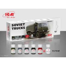 ICM 3011 - Acrylic paint set for Soviet trucks 6 12 ml