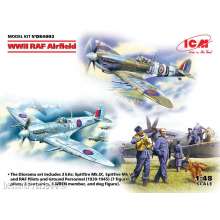 ICM DS4802 - WWII RAF Airfield (Spitfire Mk.IX,Spitfire MkVII,RAF Pilots a Ground Pers(7 fig in 1:48