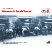 ICM DS3508 - 1:35 Wehrmacht 3-axle Trucks (Henschel 33D1, Krupp L3H163, LG3000)