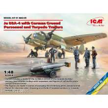 ICM 48229 - 1:48 Ju 88A-4 with German Ground Personnel and Torpedo Trailers