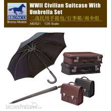 Bronco Models AB3521 - 1:35 WWII Civilian Suitcase with Umbrella Set