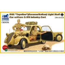 Bronco Models CB35156 - 1:35 DAK Topolino (German-Italian)Light Staff Car w/Crew & IF8 Intantry Cart