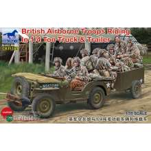 Bronco Models CB35169 - 1:35 British Airborne Troops Riding In 1/4Ton Truck & Trailer