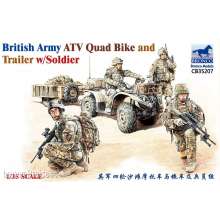 Bronco Models CB35207 - 1:35 British Army ATV Quad Bike and Trailer w/Soldier